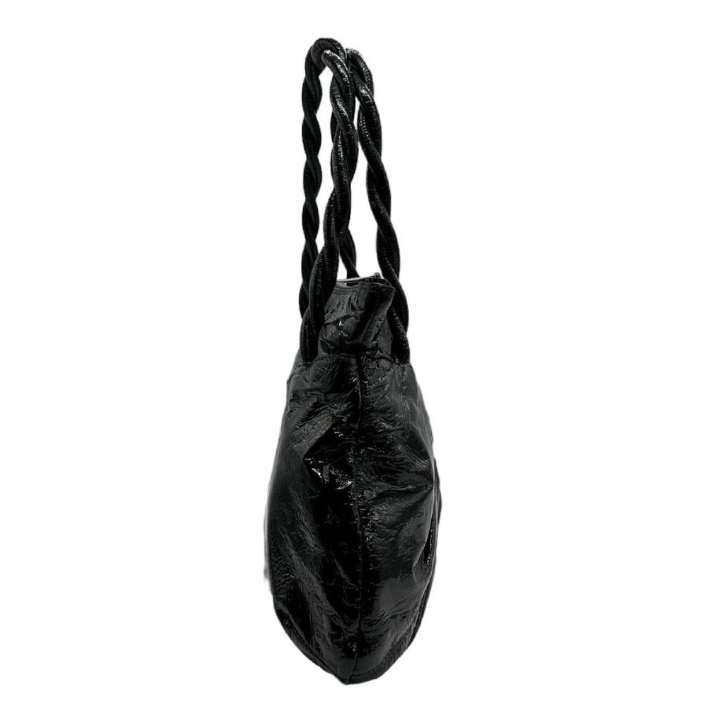 Salvatore Ferragamo handbag black Gancini enamel Black